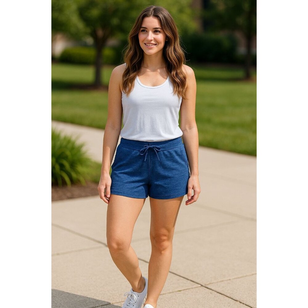 32 Degrees Cool Cobalt Blue Lounge Shorts Size M Soft Stretch Drawstring Casual